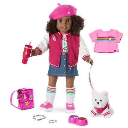 Truly Me™ 18-inch Doll #112, Puppy, Mini Backpack & Accessories AG™ Star Squad Bundle
