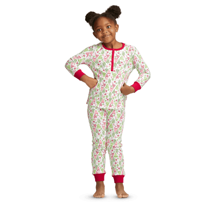 Hearts & Pines Holiday PJs for Little Girls