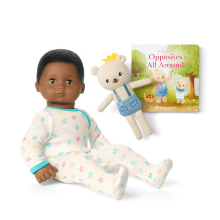 Bitty Baby® Doll #1 in Pastel Blue + Bear Friend & Board Book