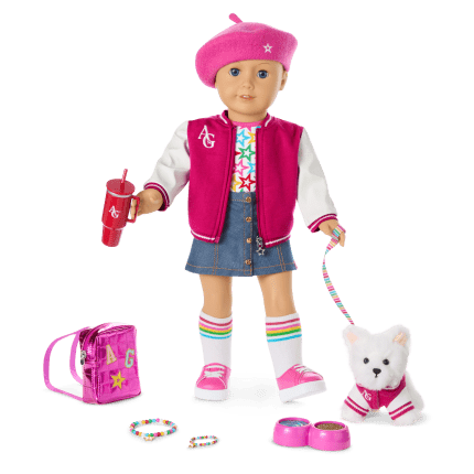 Truly Me™ Doll #105, Puppy, Mini Backpack & Accessories Bundle