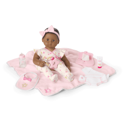 Bitty Baby® Doll #1 with black hair Care & Play Set