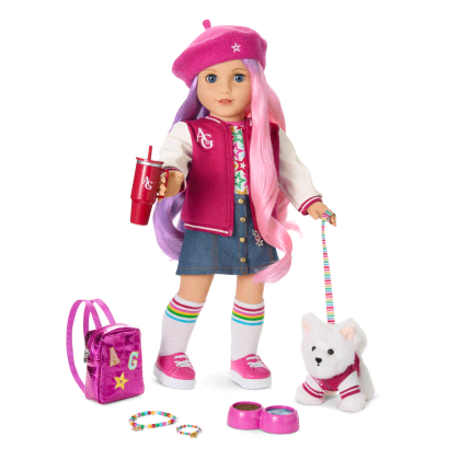 Truly Me™ 18-inch Doll #116, Puppy, Mini Backpack & Accessories AG™ Star Squad Bundle