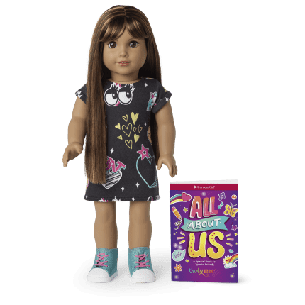 Truly Me™ 18-inch Doll #122 with straight dark-brown hair