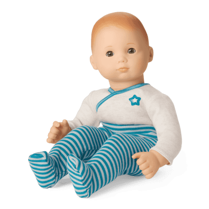 Bitty Baby Doll 6 with red hair in Soft Blue