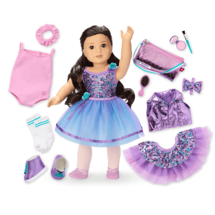 Truly Me™ #111 18-inch Doll & Practice-to-Performance Dance Set
