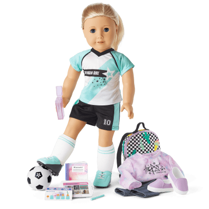 American Girl® Truly Me™ Doll #27 and School Day to Soccer Play Set
