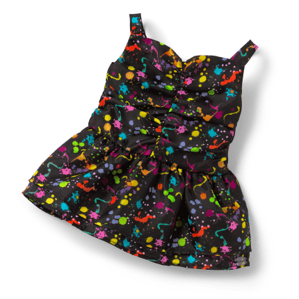 Courtney's™ Splatter Print Dress for 18-inch Dolls (Historical Characters)