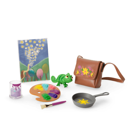American Girl® Disney Princess Rapunzel Painting Accessories & Pascal for 18-inch Dolls