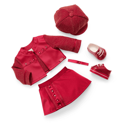January Gorgeous Garnet Outfit for 18-inch Dolls