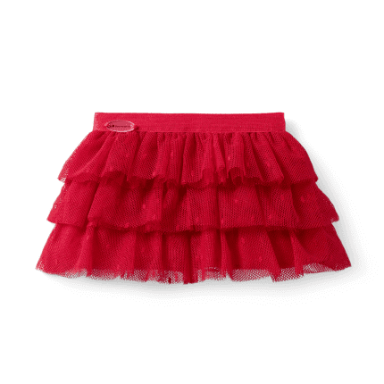 ROSE RED TULLE SKIRT-TM D