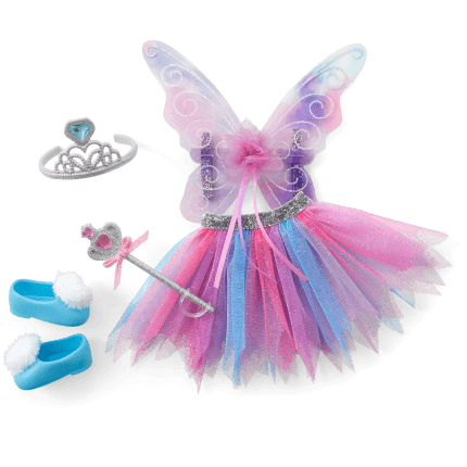 Colorful Butterfly Skirt & Wings Accessory Set for WellieWishers™ Dolls