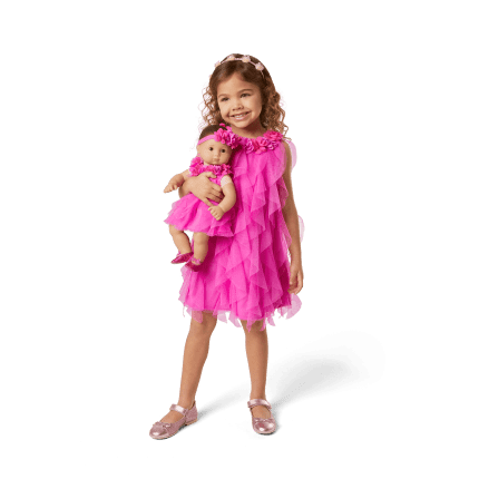 Party-Pink Birthday Dresses for Little Girls & Bitty Baby® Dolls