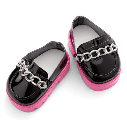 Fuchsia Flair Platform Loafers for 18-inch Dolls