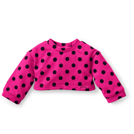 Courtney’s™ Cropped Pink Polka-Dot Top for 18-inch Dolls (Historical Characters)
