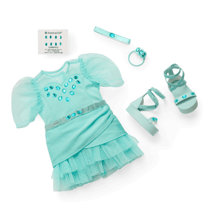 March Gleaming Aquamarine Outfit for 18-inch Dolls