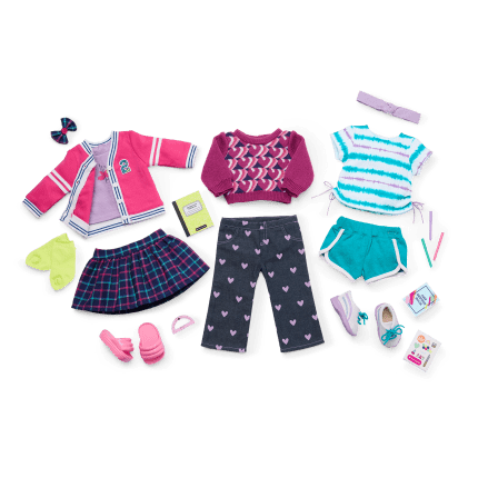 School-Day Style Outfit Set for 18-inch Dolls