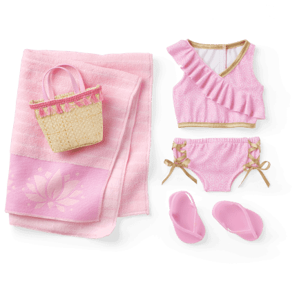 Rosy Resort Swimsuit for 18-inch Dolls