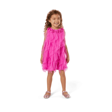 Party-Pink Birthday Dress for Little Girls (Bitty Baby®)