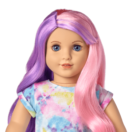 Truly Me 18 inch Doll 116 with wavy purple and pink hair