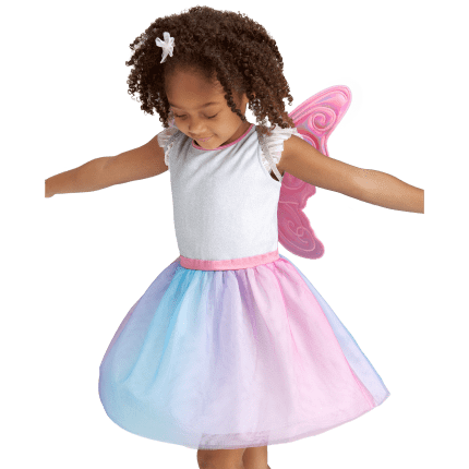 Colorful Butterfly Dress & Wings for Girls