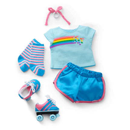 American girl roller skating set best sale