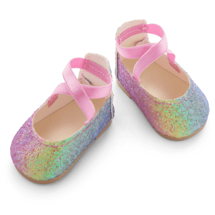 American Girl® Rainbow Glitter Shoes for 18-inch Dolls