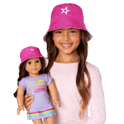 AG™ Star Bucket Hat Set for Girls & Dolls