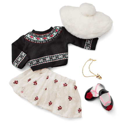 American Girl x Janie and Jack Rose Fair Isle Sweater Skirt Outfit for Dolls