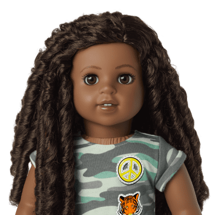 Truly Me 18 inch Doll 123 with long curly black brown hair