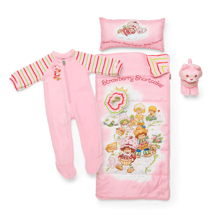 Courtney’s™ Strawberry Shortcake™ Sleeping Bag & PJs for 18-inch Dolls (Historical Characters)