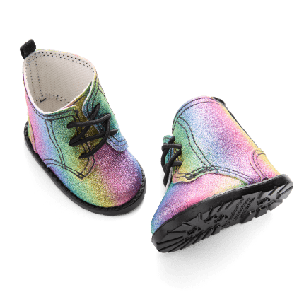 Glittery Rainbow Boots for 18-inch Dolls