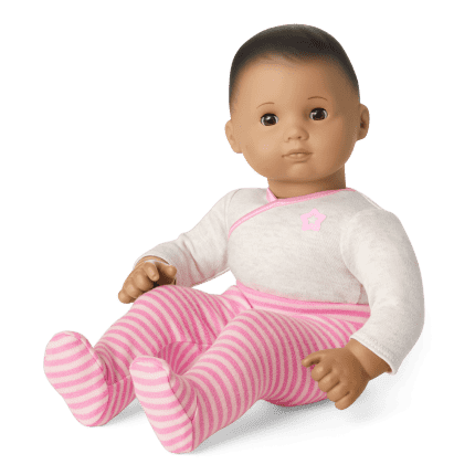 Bitty Baby® Doll #5 with dark brown hair in Pretty Pink