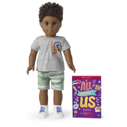 Truly Me™ 18-inch Doll #113 with curly dark-brown hair