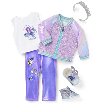 Butterflies & Unicorns Outfit for 18-inch Dolls