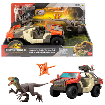 Jurassic World Rebirth Όχημα Με 1 Φιγούρα Ανθρώπου & 1 Φιγούρα Δεινοσαύρου, Πολυβόλο & Βλήματα - Imagen 1 de 6