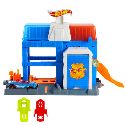 Conjunto De Juego Torre Comisaría De Policía De Hot Wheels City Y Coche De Juguete De Policía Metálico A Escala 1:64 - Image 1 of 5