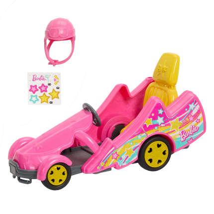 Barbie Pojazd gokart i kask Zestaw różowe auto dla lalek Zabawka dla dzieci 3+ - Image 1 of 