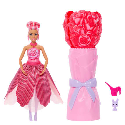 Duftende Barbie Petal Pop Modepuppe Mit Rosenkleid, Überraschungs-Zubehörteilen Wie Ein Häschen Und Vieles Mehr - Image 1 of 6