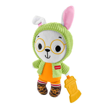 Fisher-Price Kamp Zamanı Sarılma Arkadaşım Tavşancık, Dişliği Olan Duyusal Gelişime Yardımcı Pelüş Bebek Oyuncağı - Imagen 1 de 6