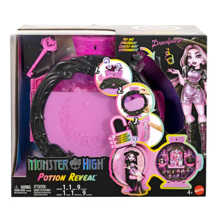 Monster High Potion Reveal Pokój eliksirów Otwierany zestaw i lalka Draculaura + akcesoria Zabawka dla dzieci 4+ - Bild 1 von 