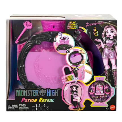 Monster High İksir Kazanı Oyun Seti, Draculaura Bebek Ve 9 Aksesuar, Gizli Kod Ile Kutu Açma Deneyimi - Imagen 1 de 