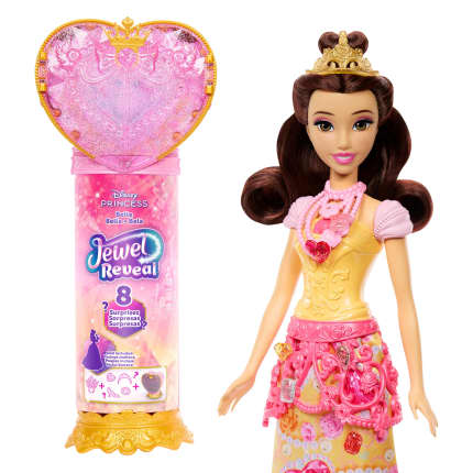 Disney Prinses Jewel Reveal Belle Modepop Met 8 Verrassingen, Inclusief Juwelendoos En Accessoires - Image 1 of 6