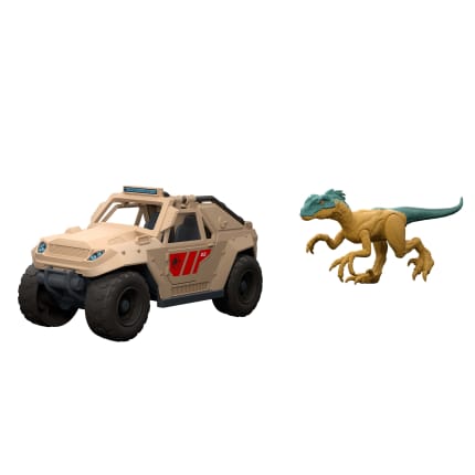 Jurassic World Welociraptor i pojazd – Pościg Zestaw: figurka dinozaura i auto terenowe Zabawki dla dzieci 4+ - Image 1 of 