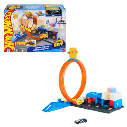 Σετ Παιχνιδιού Hot Wheels City Αστυνομικός Σταθμός Με Αυτοκινητάκι Περιπολικό Κλίμακας 1:64 Και Ρυθμιζόμενη Πίστα Με Λουπ - Image 1 of 6