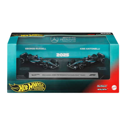 Hot Wheels Premium Mercedes-Amg Petronas Formula One Team 2-Pack With Russell & Antonelli Racecars - Imagen 1 de 6