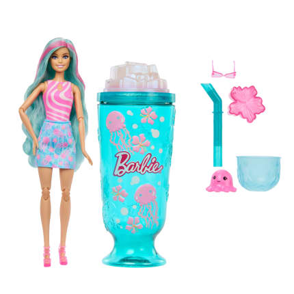 Barbie Pop Reveal Doll & Accessories, Sea Slushy Series Fashion Doll, Pet, Slime & Color Change - Bild 1 von 6