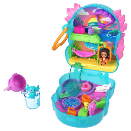 Polly Pocket Axolotl Adventure Compact Playset With 1 Micro Doll And Pet, Travel Toy With Themed Accessories - Imagen 1 de 6