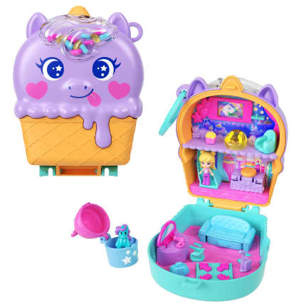 Polly Pocket Jednorożec – Lodowy deser Zestaw kompaktowy + mikrolalka, figurka i akcesoria Zabawka dla dzieci 4+ - Bild 1 von 