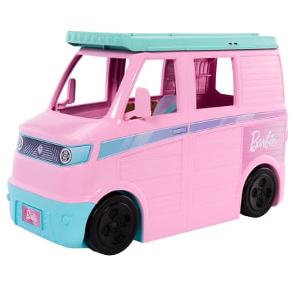 Barbie Dream Land Kamper Przygód Pojazd Samochód dla lalek Rozkładany zestaw 2 w 1 Zabawka dla dzieci 3+ - Imagen 1 de 