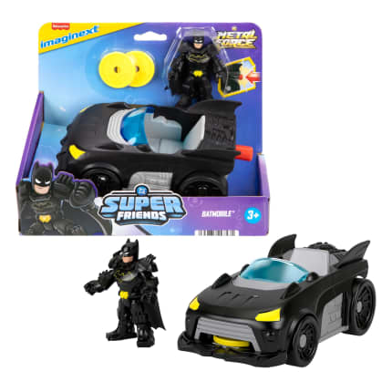 Fisher-Price Imaginext DC Super Friends Metal Force Batmobile, Macchinina Giocattolo E Action Figure Di Batman - Image 1 of 6